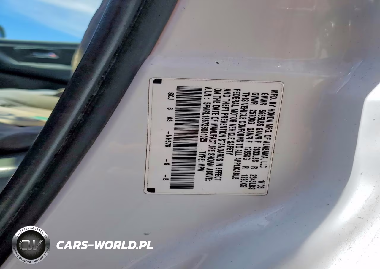 2003 Honda Odyssey Ex VIN:5FNRL18673B061025 - 13