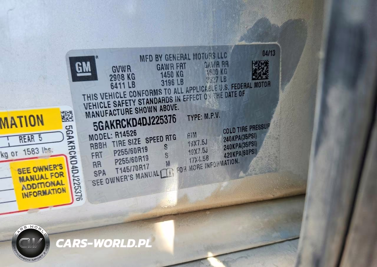 2013 Buick Enclave VIN:5GAKRCKD4DJ225376 - 14