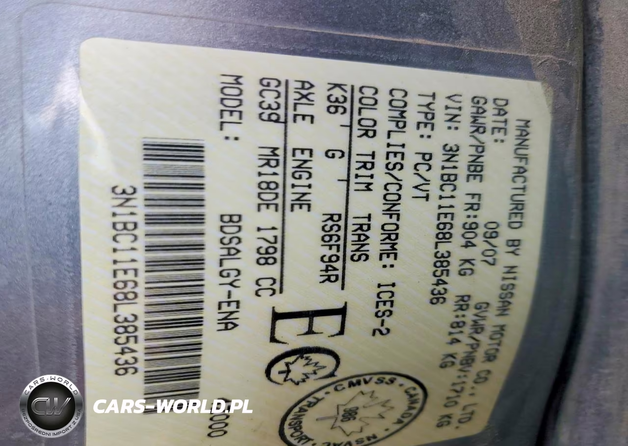 2008 Nissan Versa 1.8 S VIN:3N1BC11E68L385436 - 12