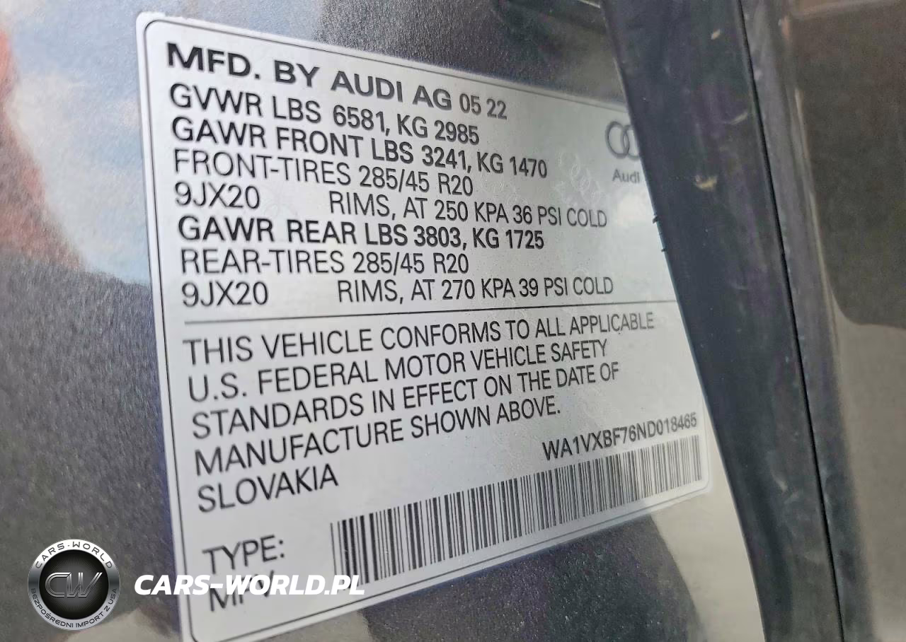 2022 Audi Q7 Prestige VIN:WA1VXBF76ND018465 - 12