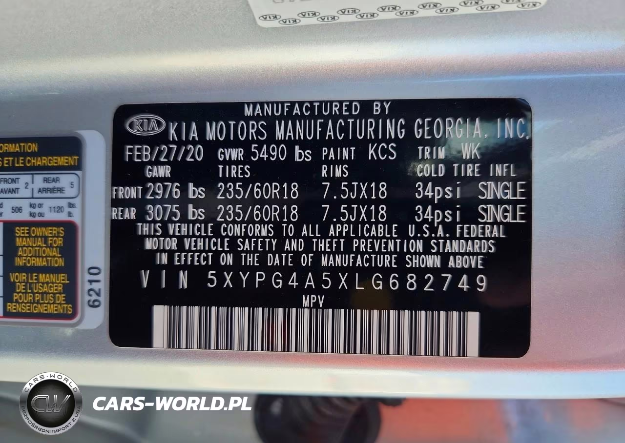 2020 Kia Sorento S VIN:5XYPG4A5XLG682749 - 14