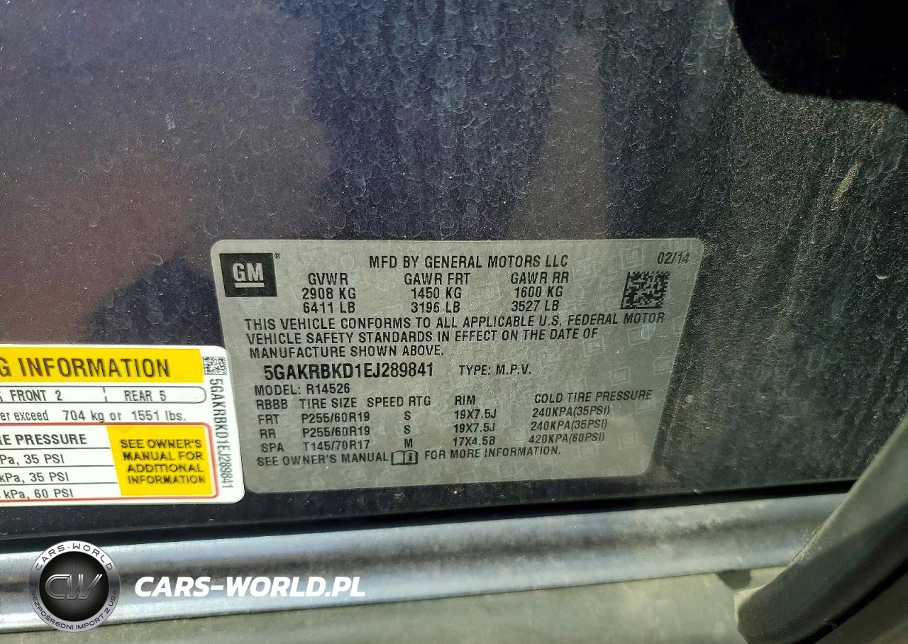 2014 Buick Enclave VIN:5GAKRBKD1EJ289841 - 13