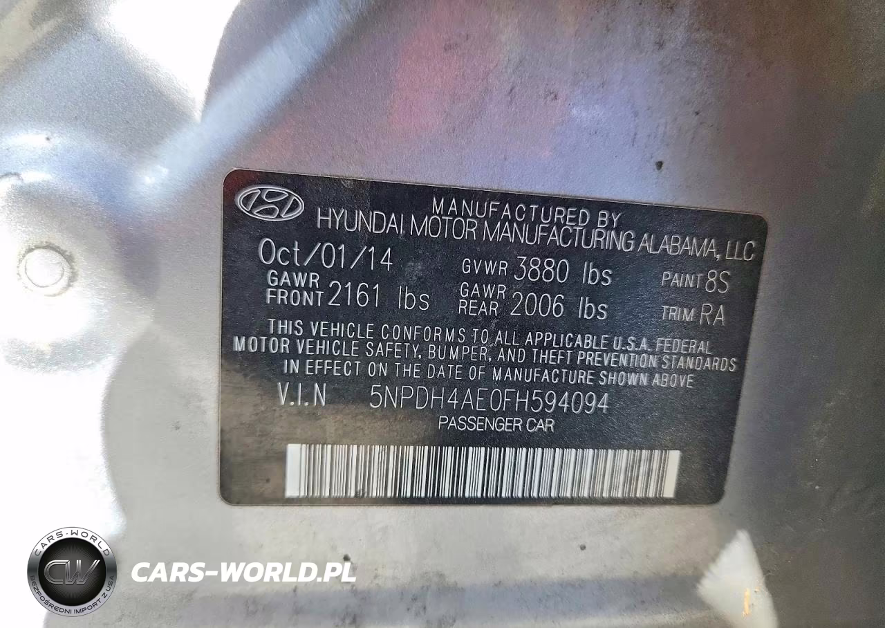 2015 Hyundai Elantra Se VIN:5NPDH4AE0FH594094 - 13