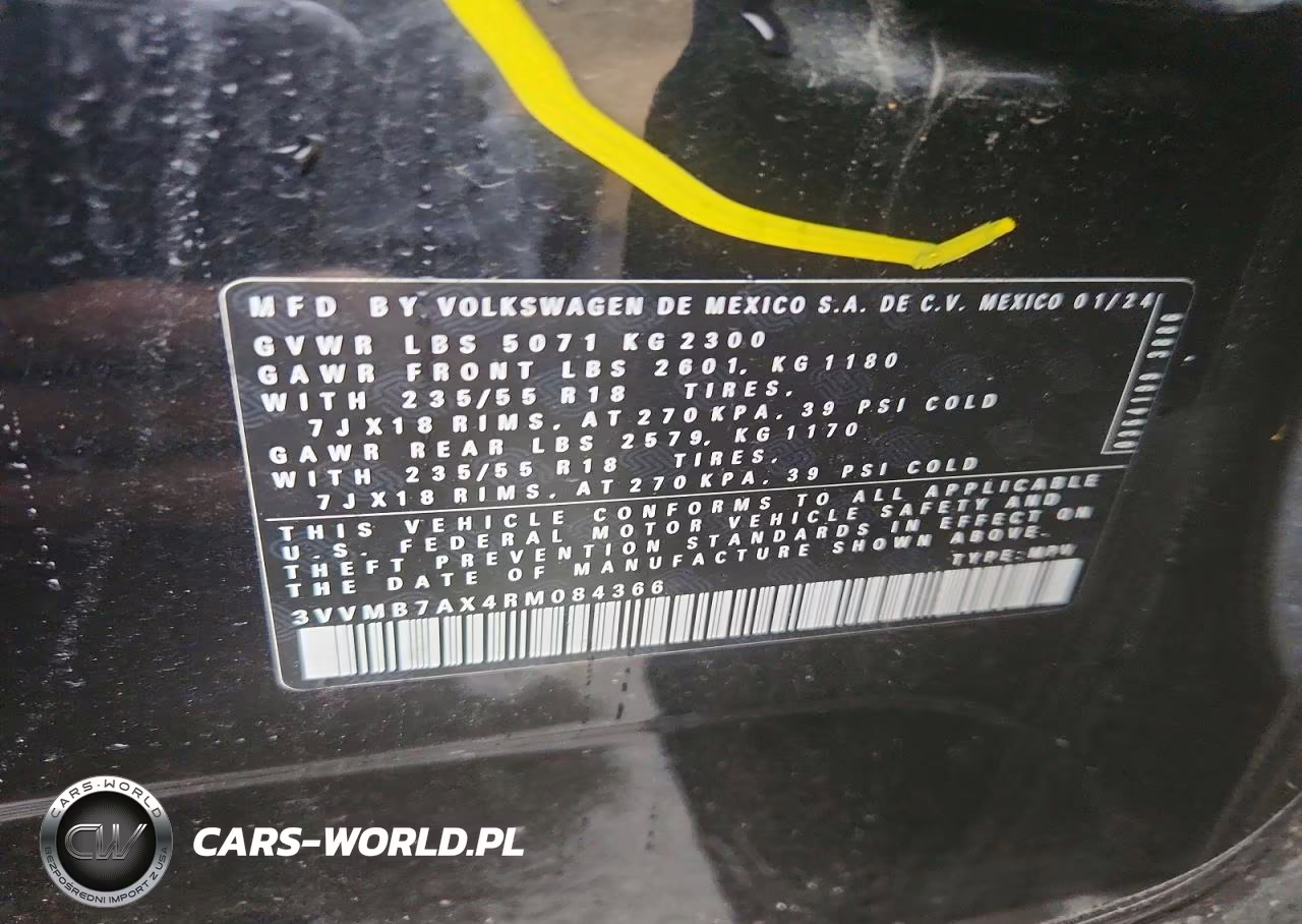2024 Volkswagen Tiguan Se VIN:3VVMB7AX4RM084366 - 14