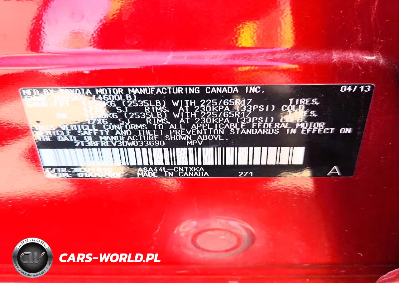 2013 Toyota Rav4 Le VIN:2T3BFREV3DW033690 - 13