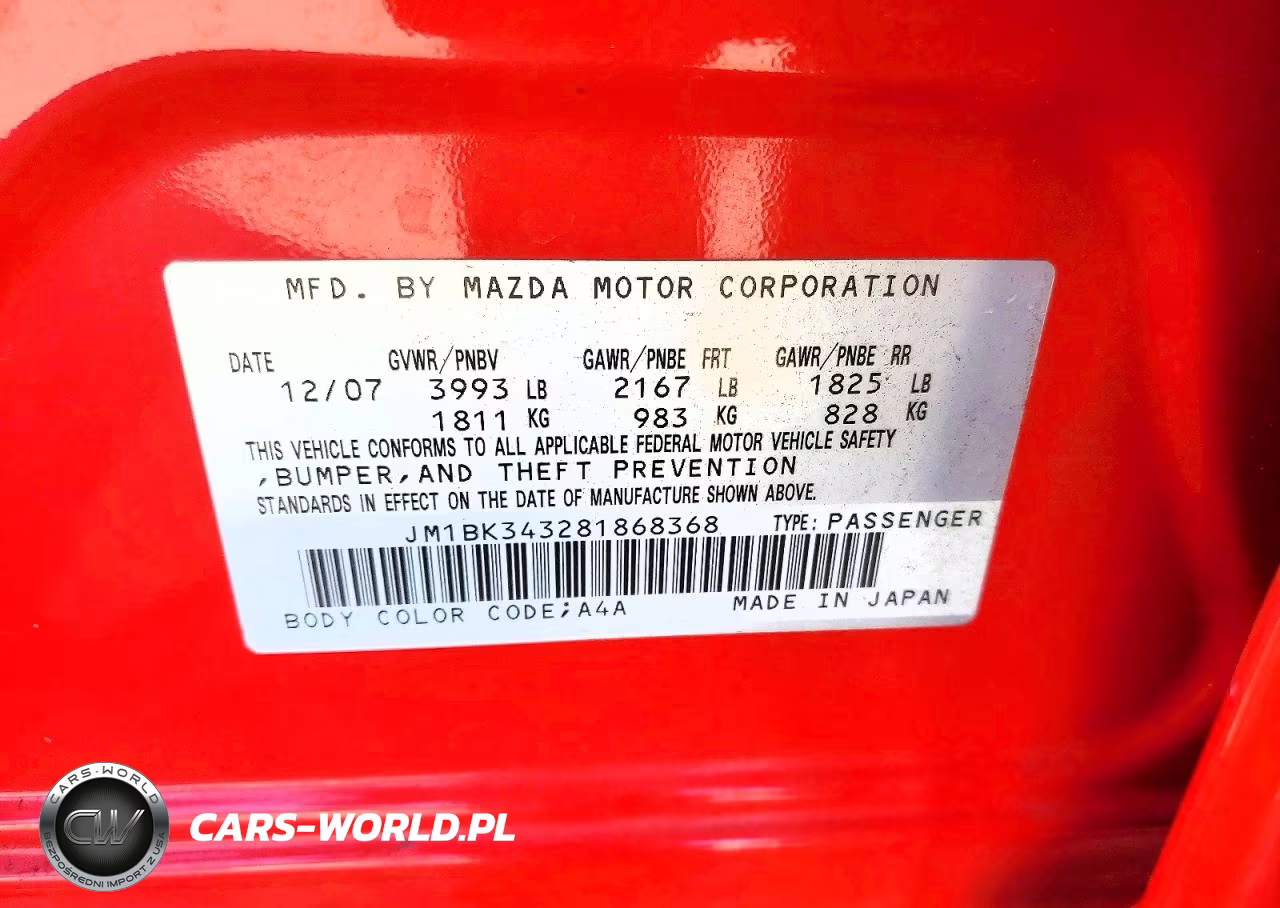 2008 Mazda 3 Hatchback VIN:JM1BK343281868368 - 13