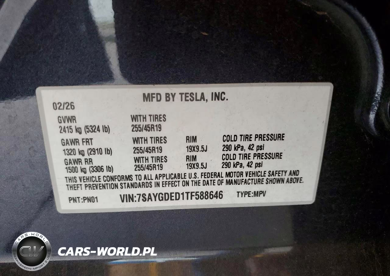 2026 Tesla Model Y VIN:7SAYGDED1TF588646 - 12