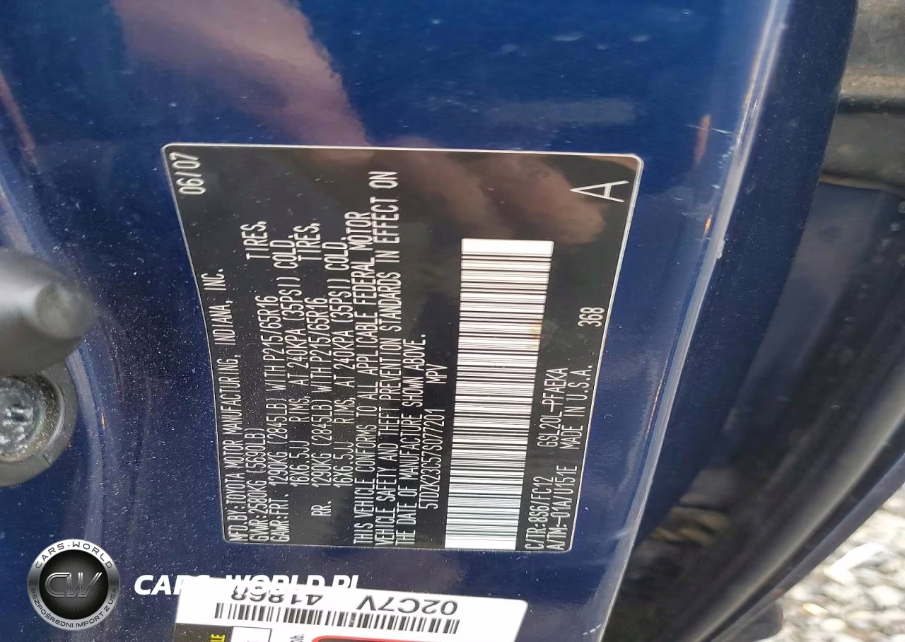 2007 Toyota Sienna Le 7-Passenger VIN:5TDZK23C57S077201 - 13