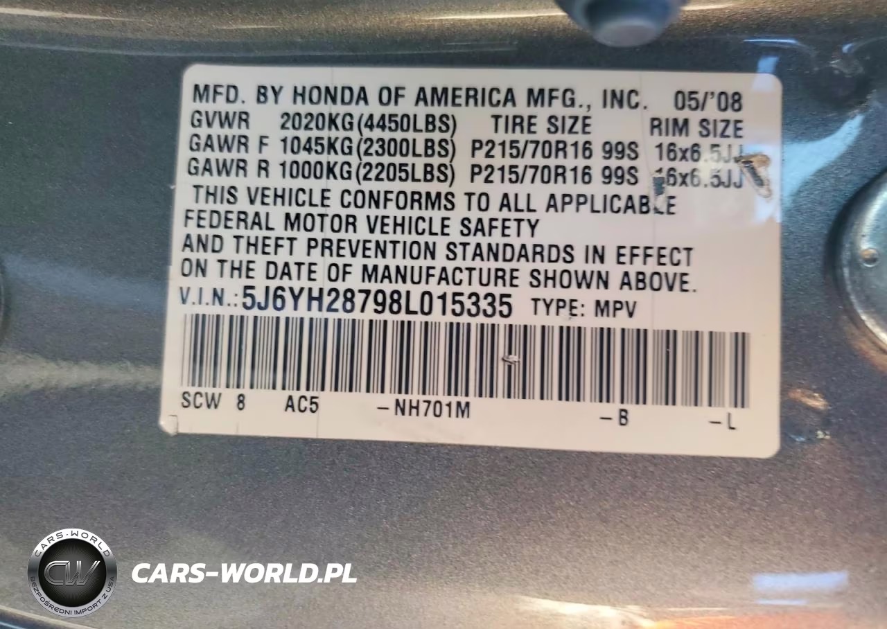 2008 Honda Element Ex VIN:5J6YH28798L015335 - 14