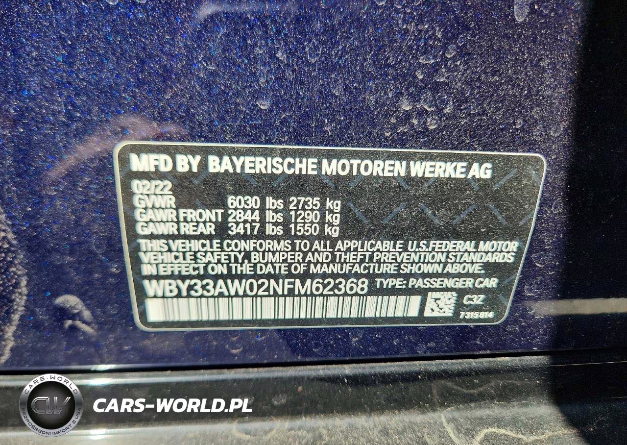 2022 BMW I4 M50 VIN:WBY33AW02NFM62368 - 13