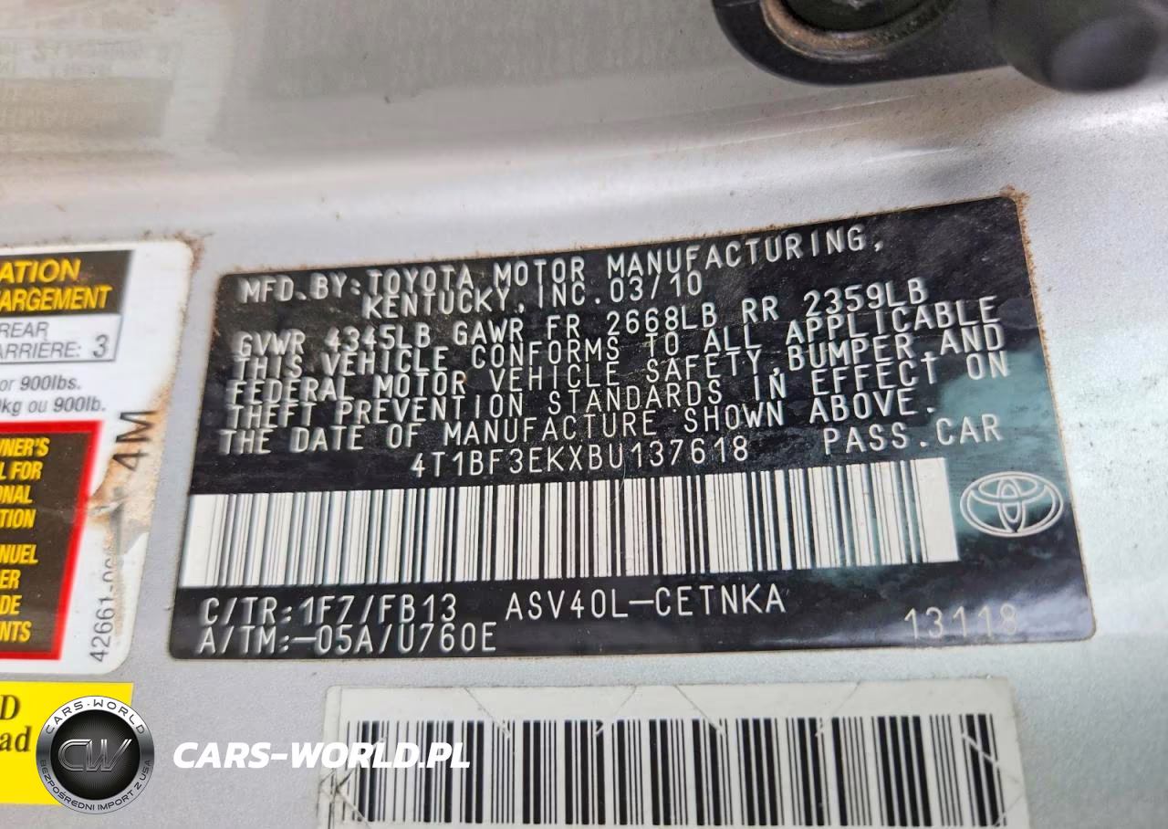 2011 Toyota Camry Le VIN:4T1BF3EKXBU137618 - 12