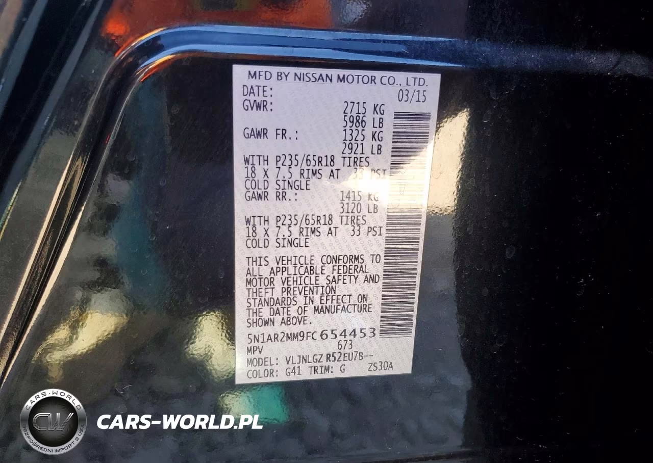 2015 Nissan Pathfinder Sl VIN:5N1AR2MM9FC654453 - 14