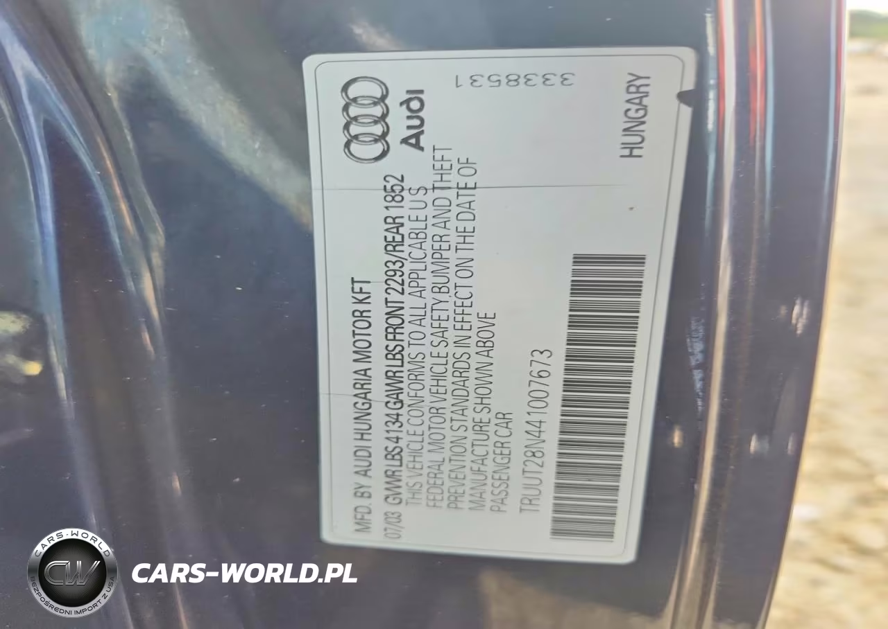 2004 Audi Tt Quattro VIN:TRUUT28N441007673 - 13