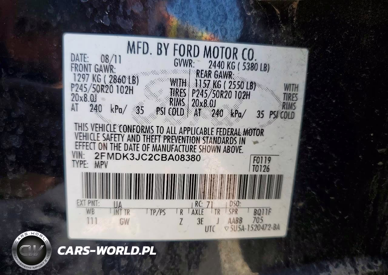 2012 Ford Edge Sel VIN:2FMDK3JC2CBA08380 - 12