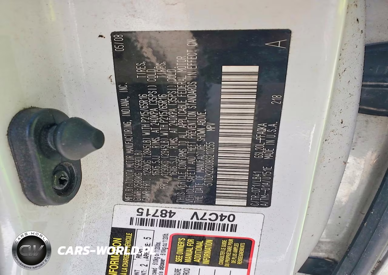 2008 Toyota Sienna Xle VIN:5TDZK22C08S210255 - 12