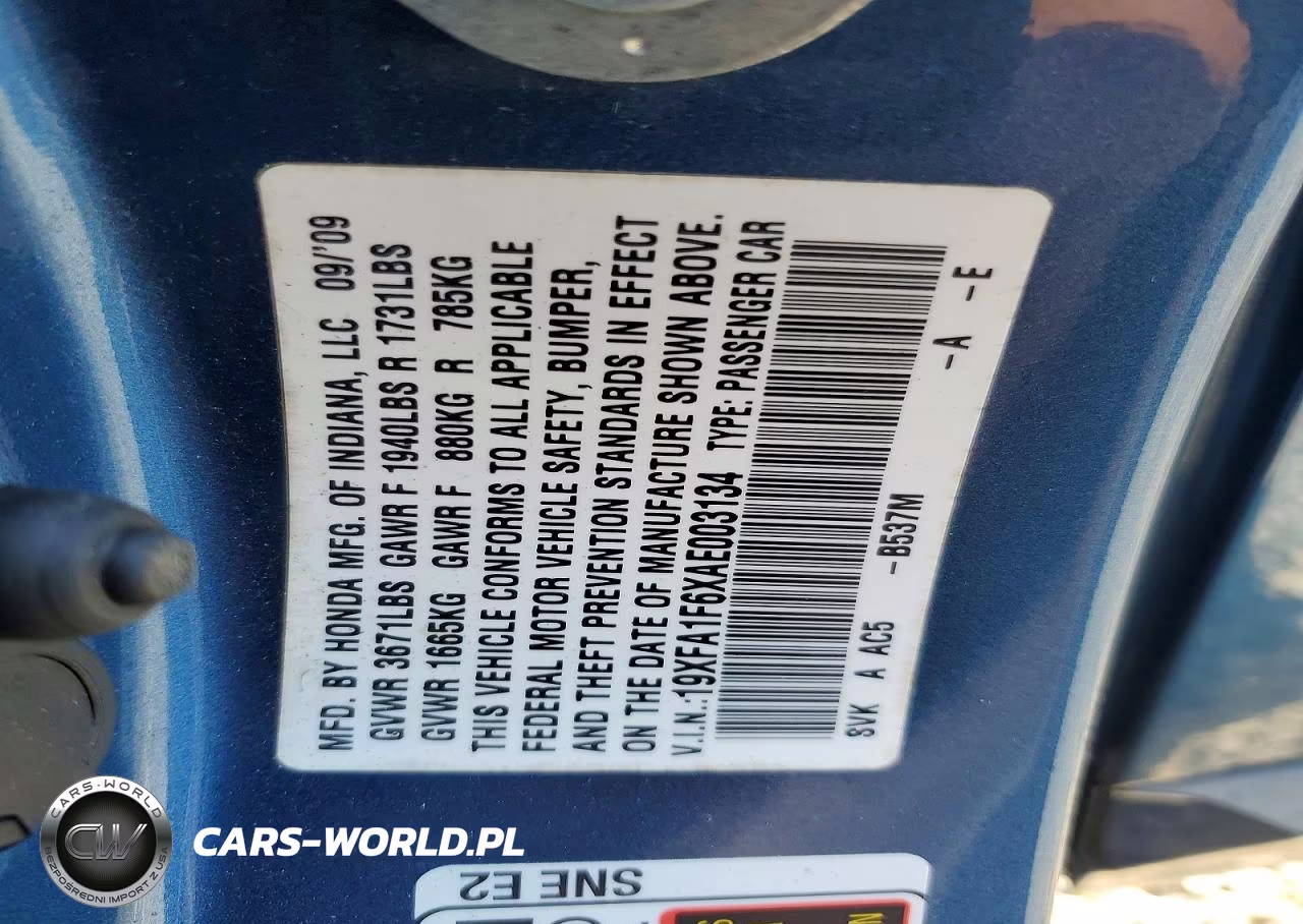 2010 Honda Civic Lx-S VIN:19XFA1F6XAE003134 - 12