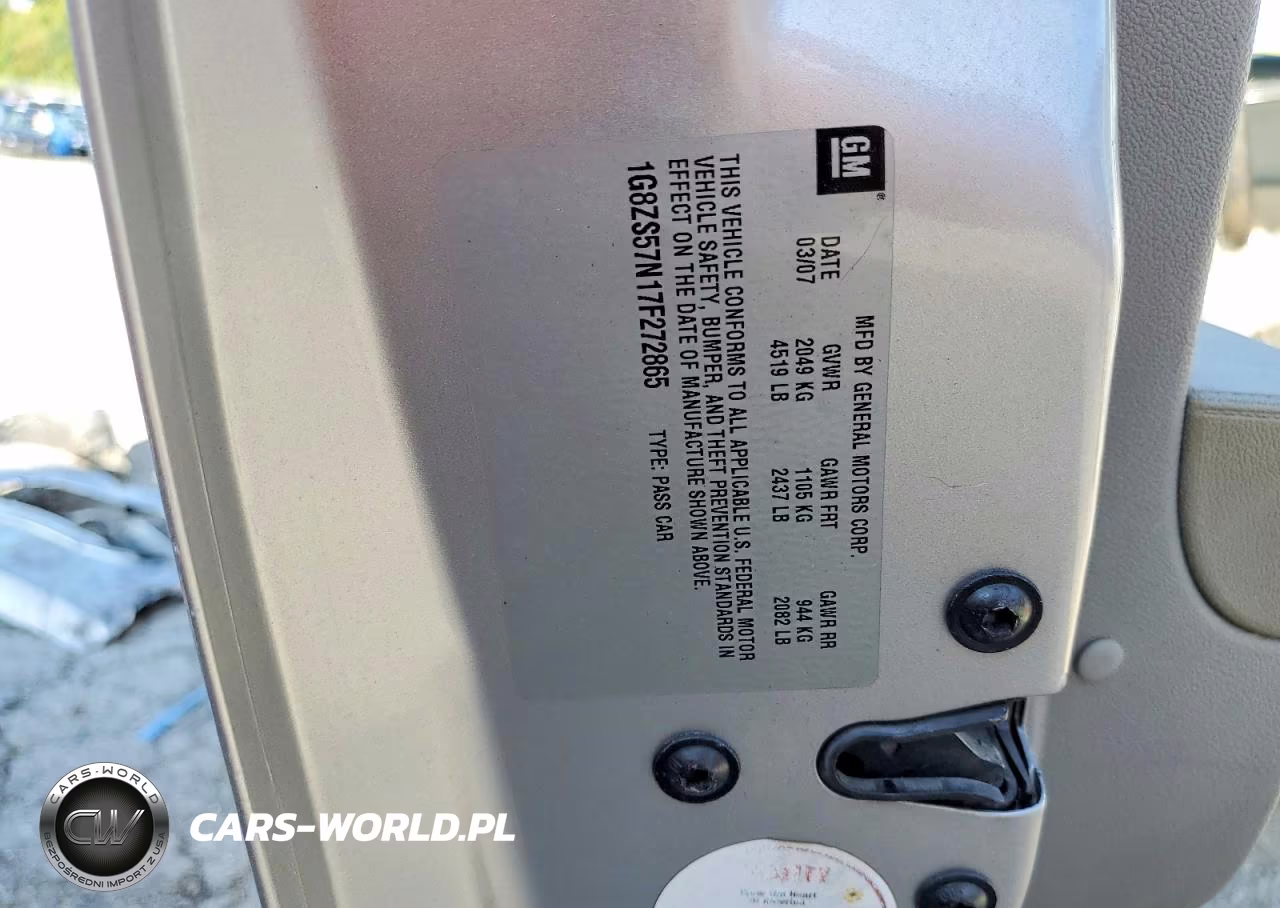 2007 Saturn Aura Xe VIN:1G8ZS57N17F272865 - 12
