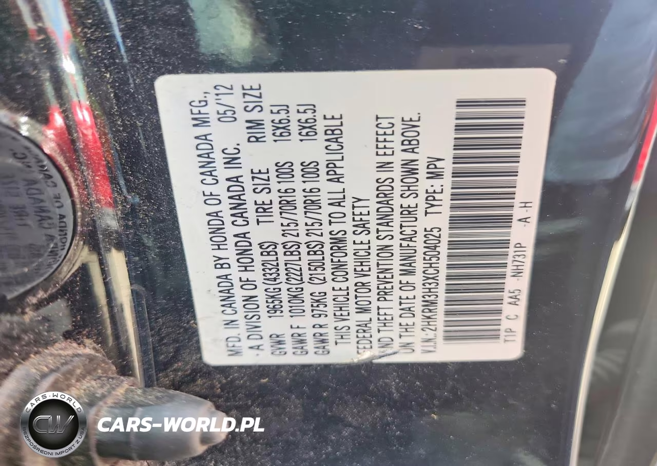 2012 Hond Cr-V VIN:2HKRM3H3XCH504025 - 13