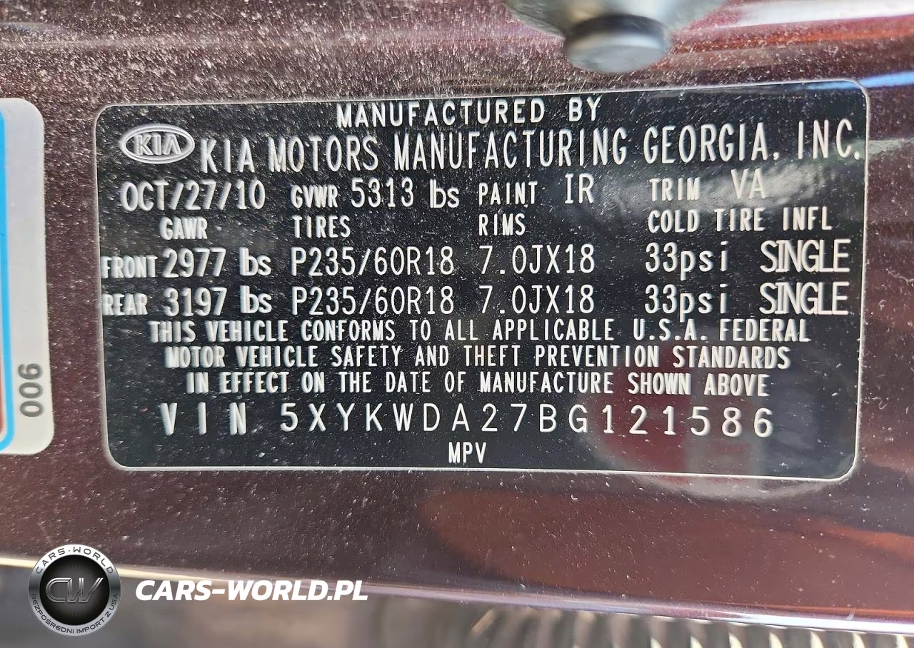 2011 Kia Sorento Sx VIN:5XYKWDA27BG121586 - 13