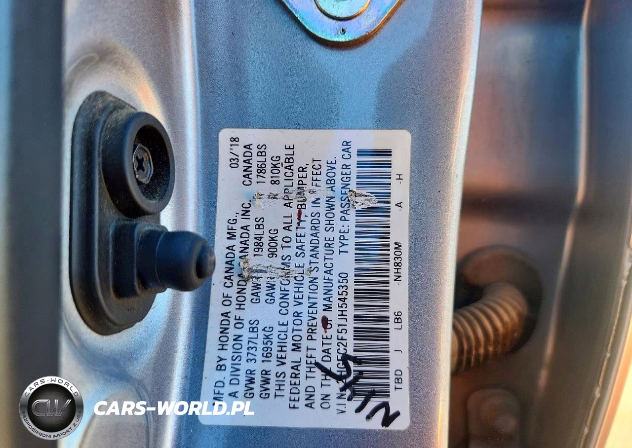 2018 Honda Civic VIN:2HGFC2F51JH545350 - 12