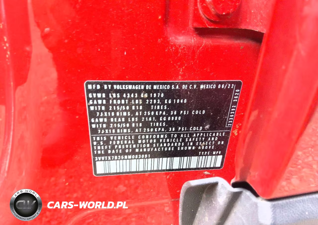 2022 Volkswagen Taos Se VIN:3VVTX7B25NM083091 - 5