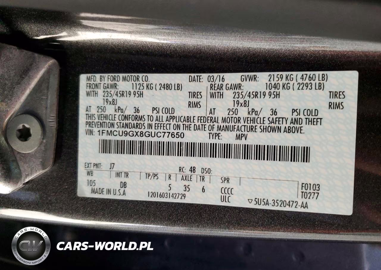 2016 Ford Escape Se VIN:1FMCU9GX8GUC77650 - 13