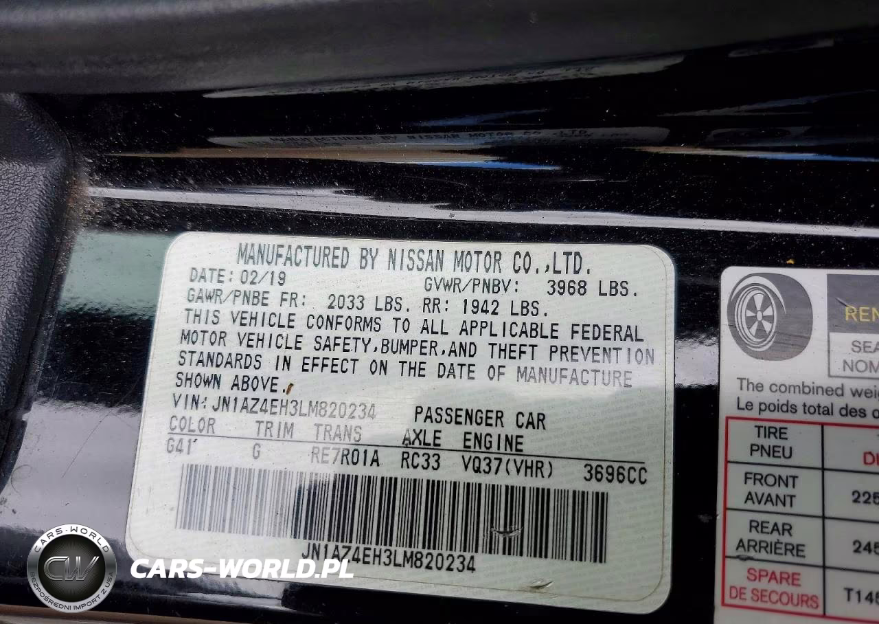 2020 Nissan 370Z Base VIN:JN1AZ4EH3LM820234 - 12