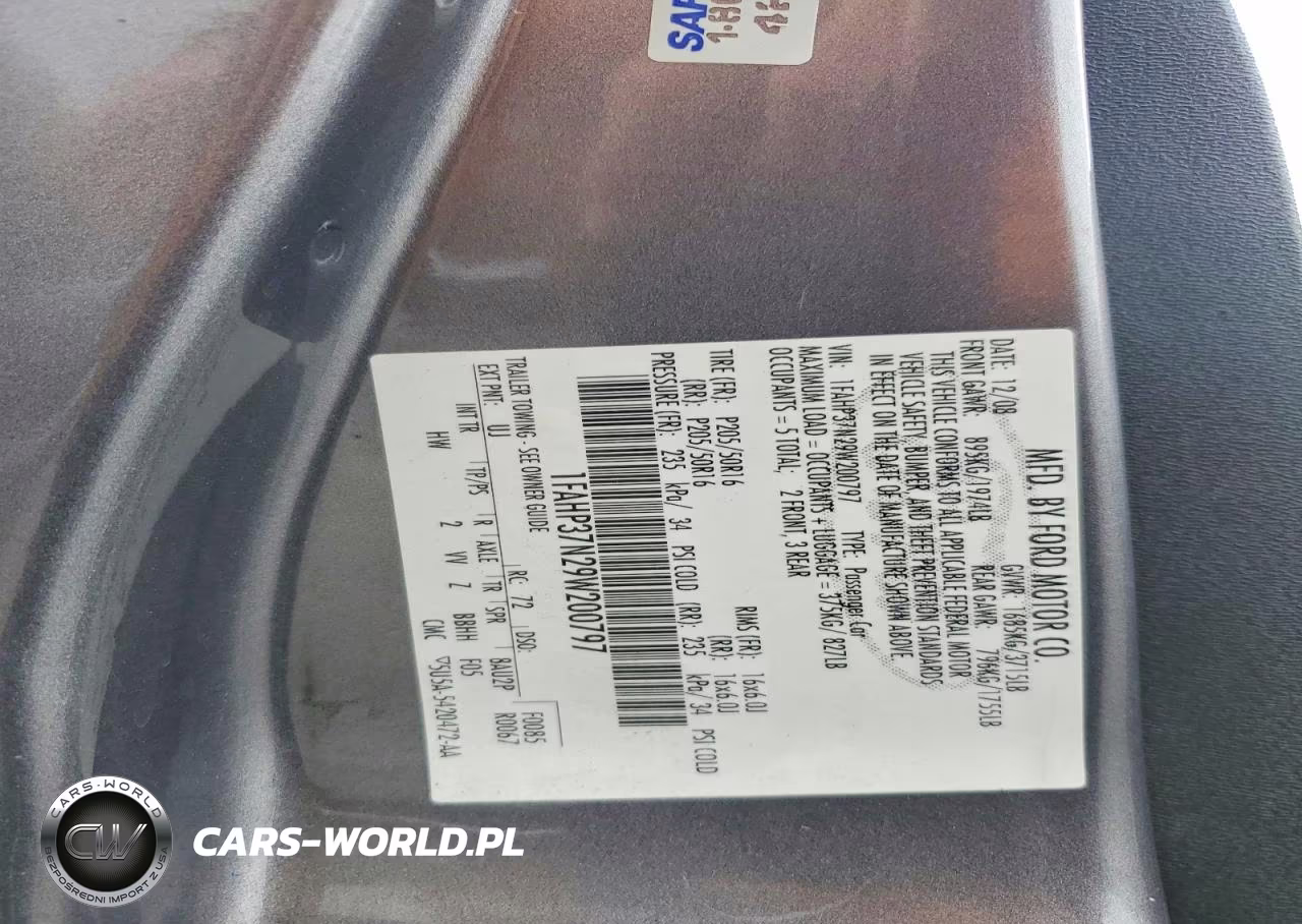 2009 Ford Focus Sel VIN:1FAHP37N29W200797 - 12