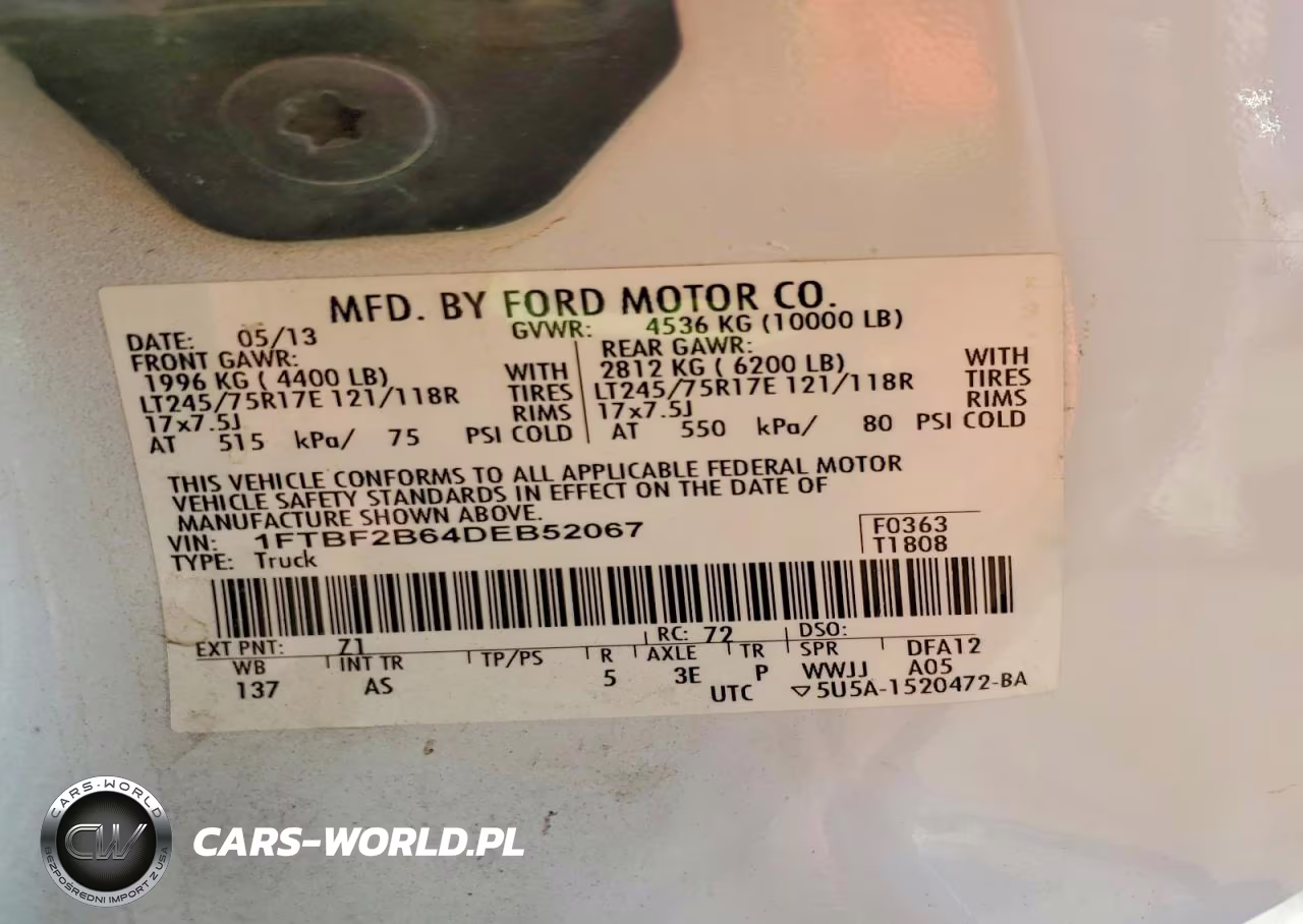 2013 Ford F250 Super Duty VIN:1FTBF2B64DEB52067 - 12