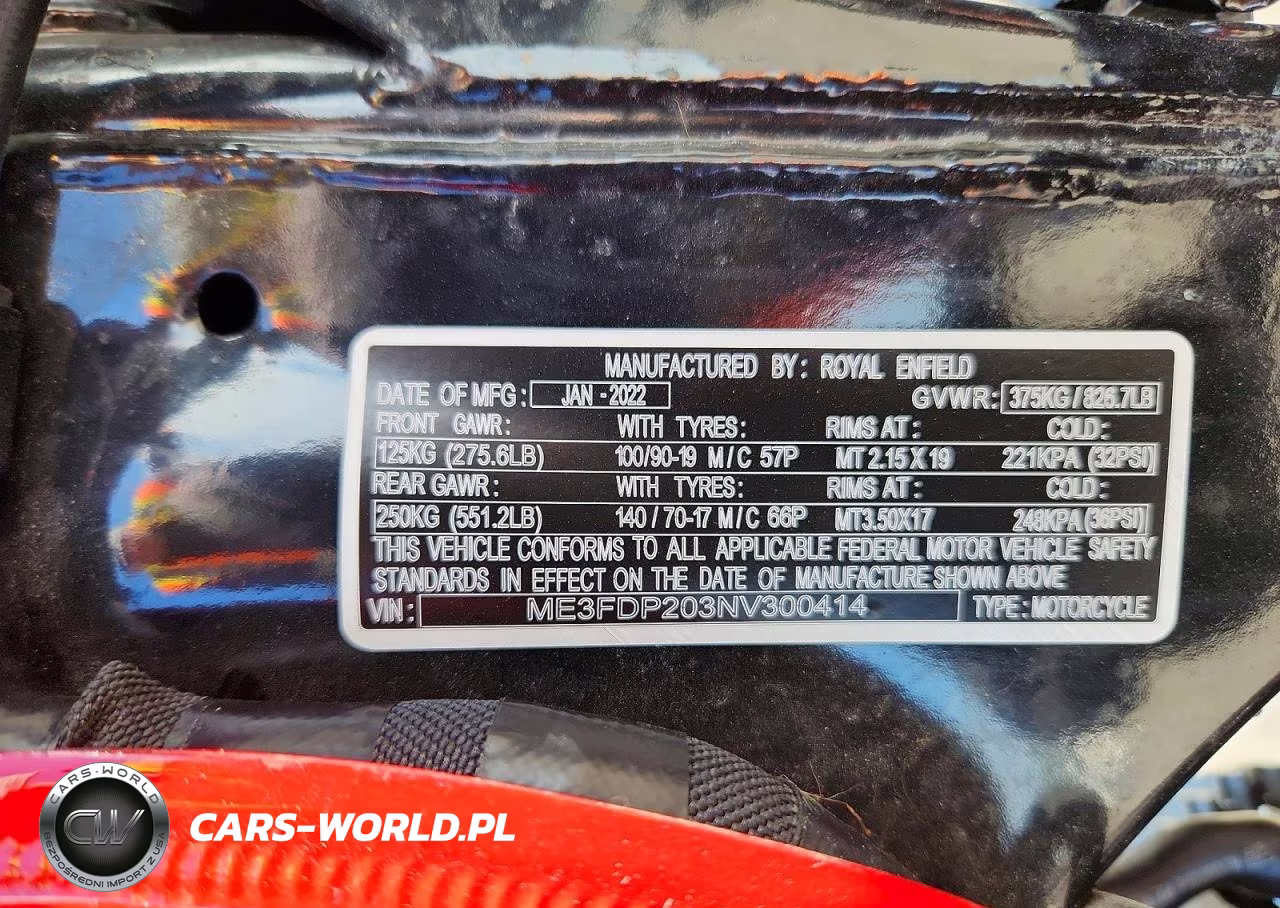 2022 Royal Enfield Motors Meteor 350 VIN:ME3FDP203NV300414 - 9