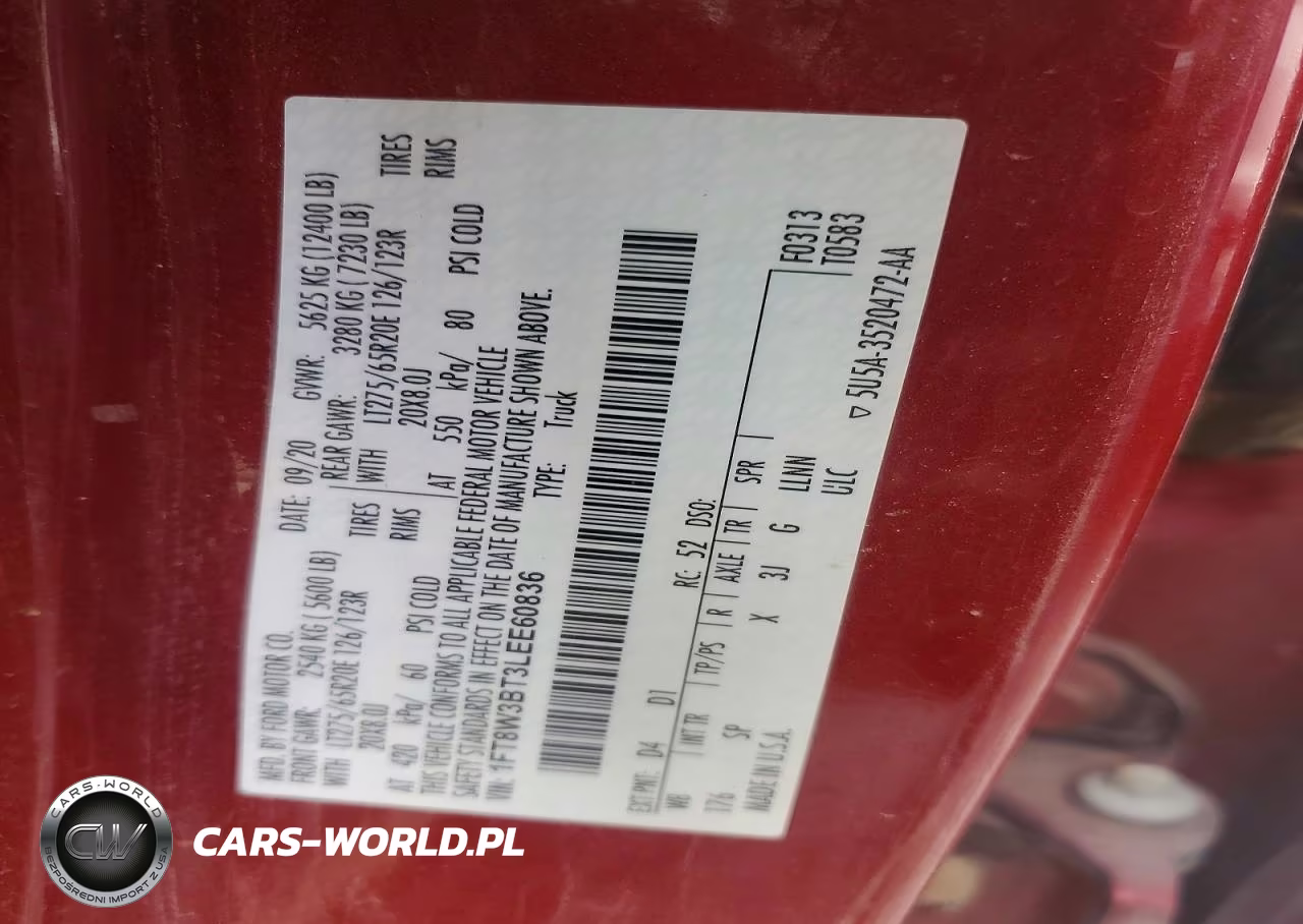 2020 Ford F350 Super Duty VIN:1FT8W3BT3LEE60836 - 13