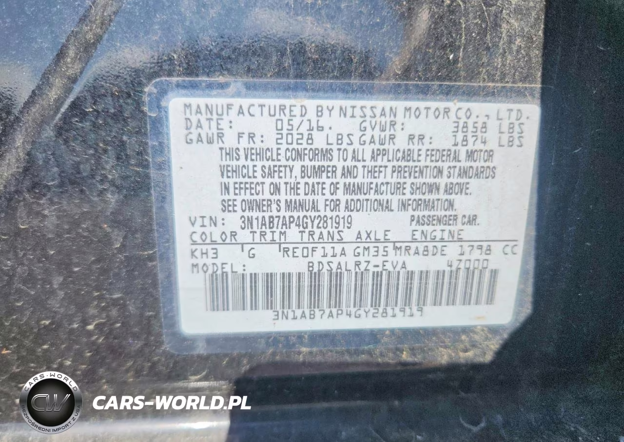 2016 Nissan Sentra Sr VIN:3N1AB7AP4GY281919 - 12