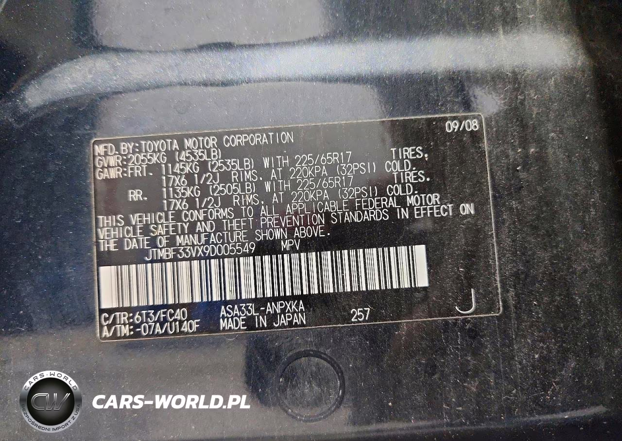 2009 Toyota Rav4 Base VIN:JTMBF33VX9D005549 - 13
