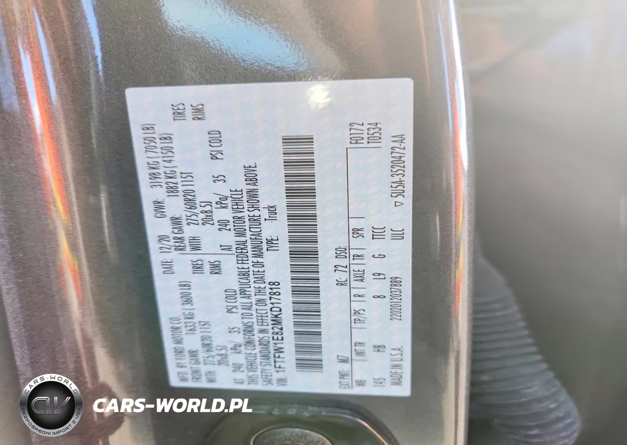 2021 Ford F150 Supercrew VIN:1FTFW1E82MKD17818 - 12