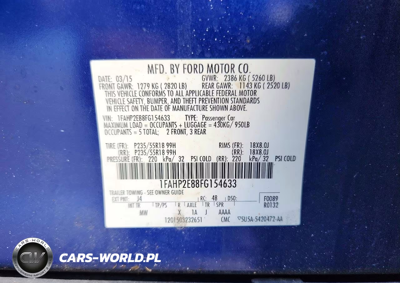 2015 Ford Taurus Sel VIN:1FAHP2E88FG154633 - 12