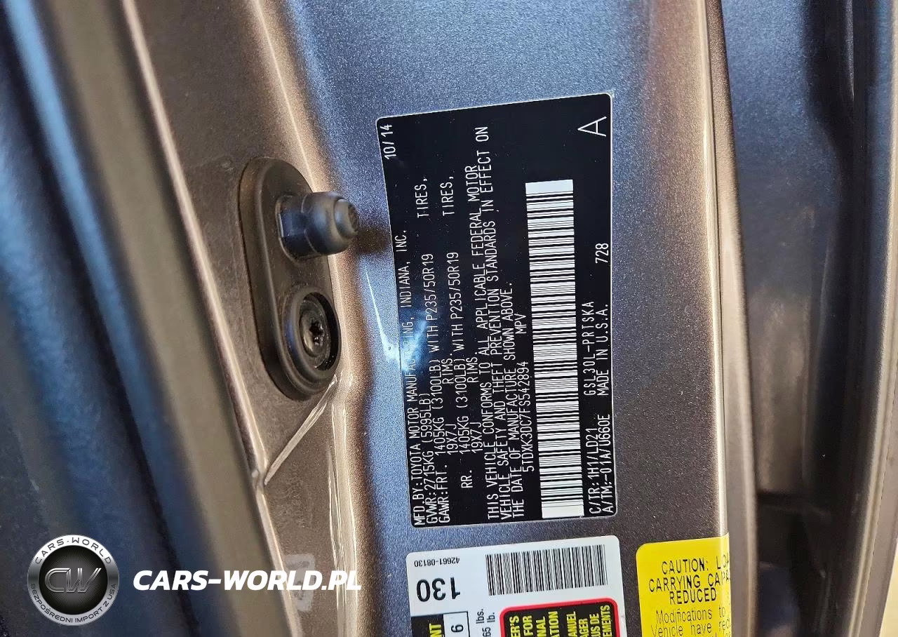 2015 Toyota Sienna Sport VIN:5TDXK3DC7FS542894 - 14