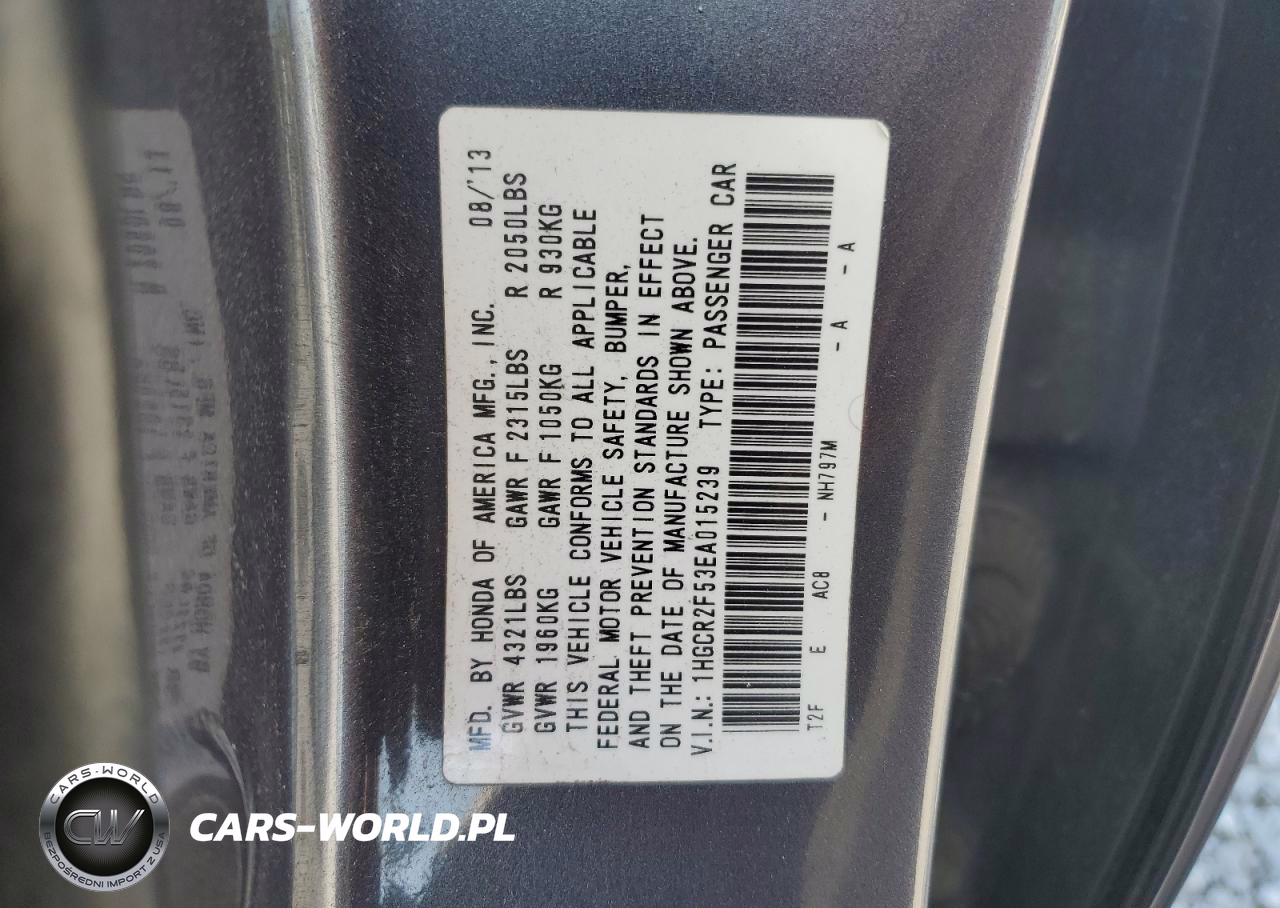 2014 Honda Accord Sport VIN:1HGCR2F53EA015239 - 13