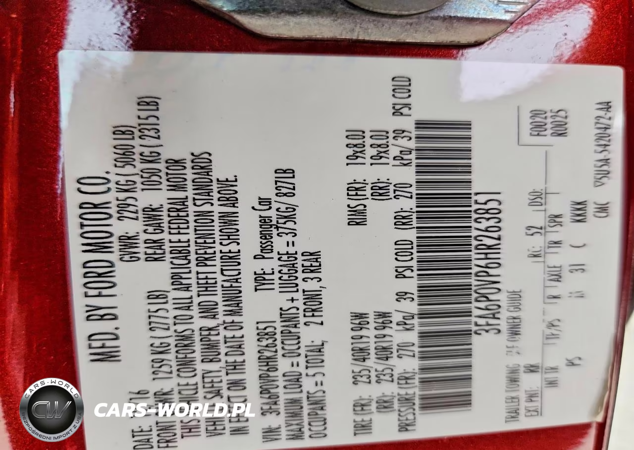 2017 Ford Fusion Sport VIN:3FA6P0VP6HR263851 - 13
