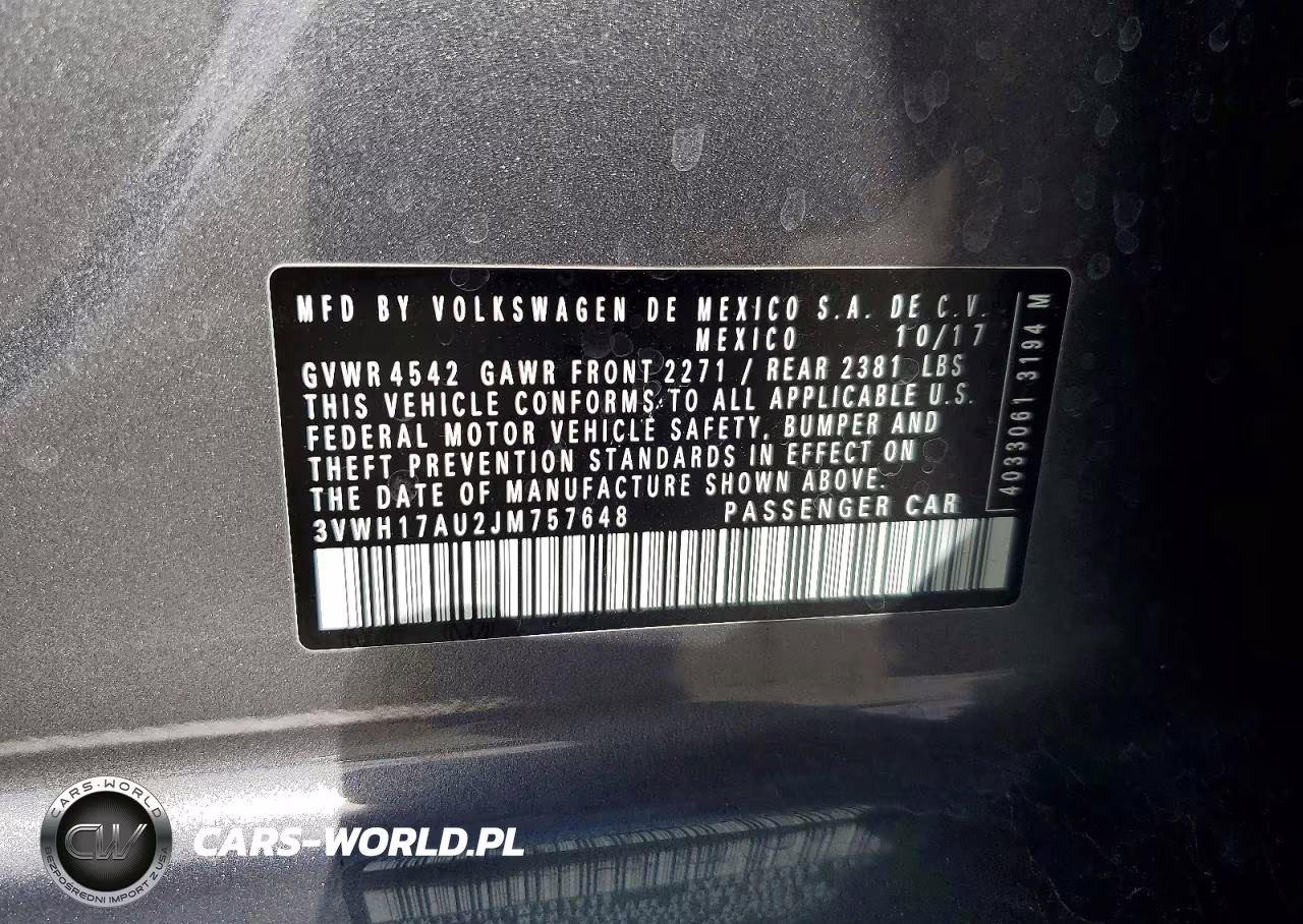 2018 Volkswagen Golf Alltrack S VIN:3VWH17AU2JM757648 - 12