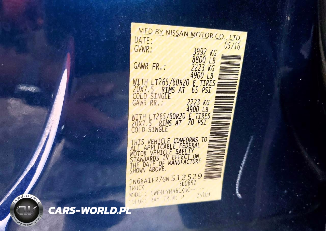 2016 Nissan Titan Xd Platinum Reserve VIN:1N6BA1F27GN512529 - 13