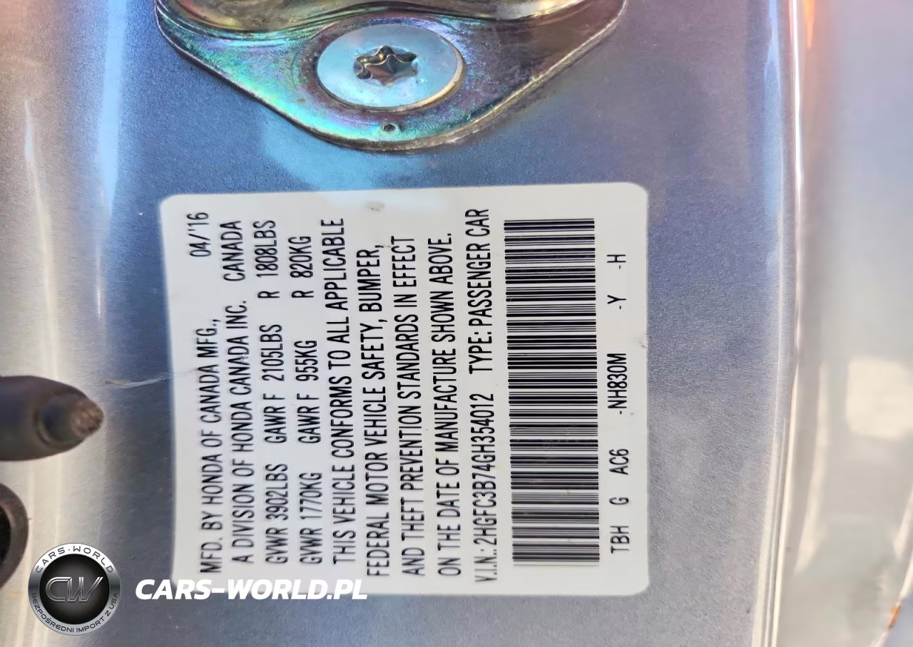 2016 Honda Civic Exl VIN:2HGFC3B74GH354012 - 13