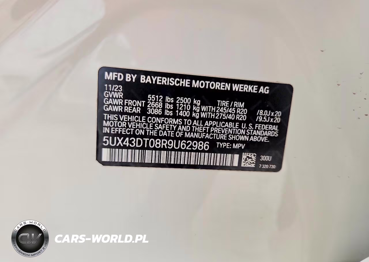 2024 BMW X4 M40I VIN:5UX43DT08R9U62986 - 13