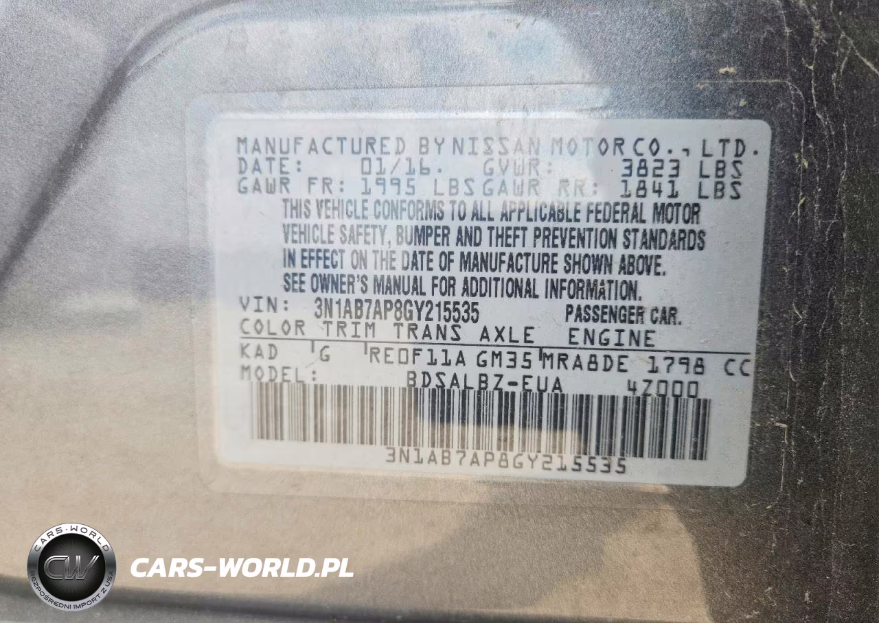 2016 Nissan Sentra S VIN:3N1AB7AP8GY215535 - 12