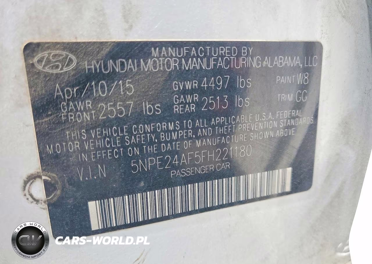 2015 Hyundai Sonata Se VIN:5NPE24AF5FH221180 - 13