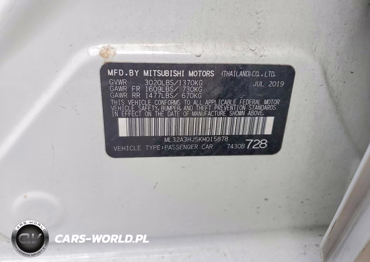 2019 Mitsubishi Mirage Es VIN:ML32A3HJ5KH015878 - 12