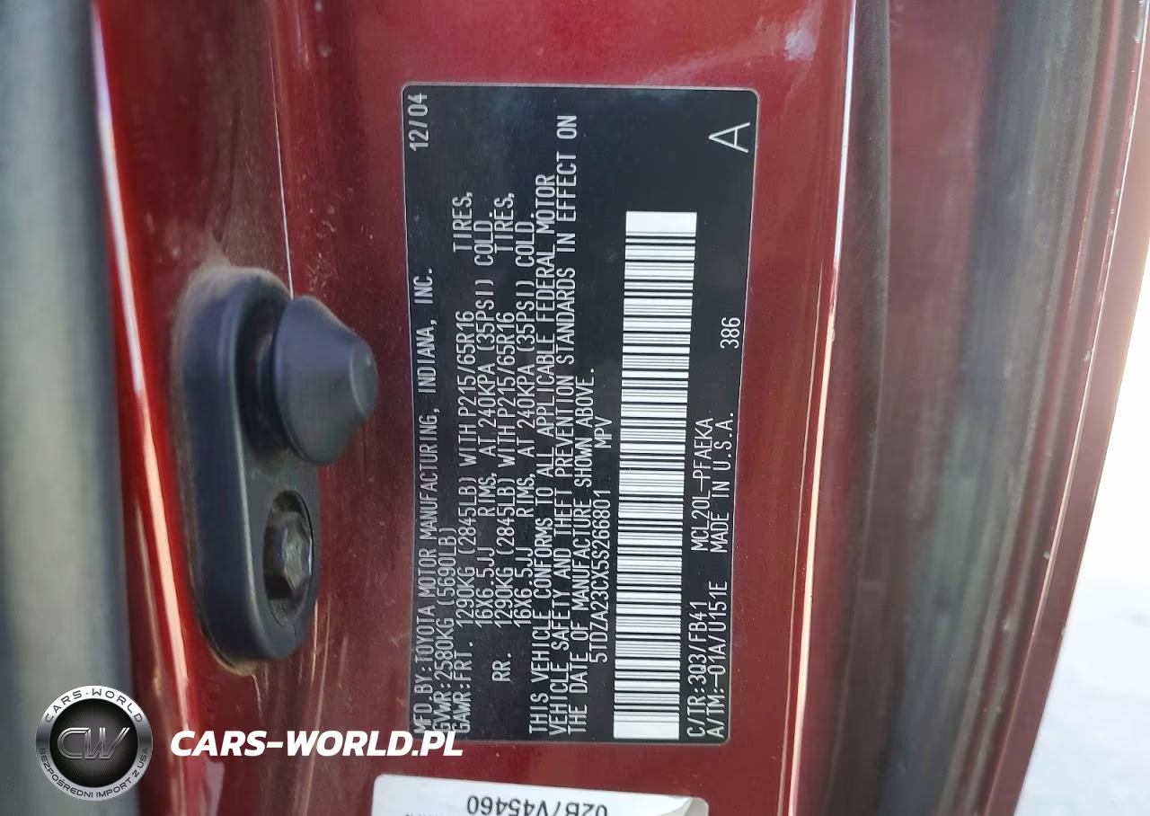 2005 Toyota Sienna Le 7 Passenger VIN:5TDZA23CX5S266801 - 12