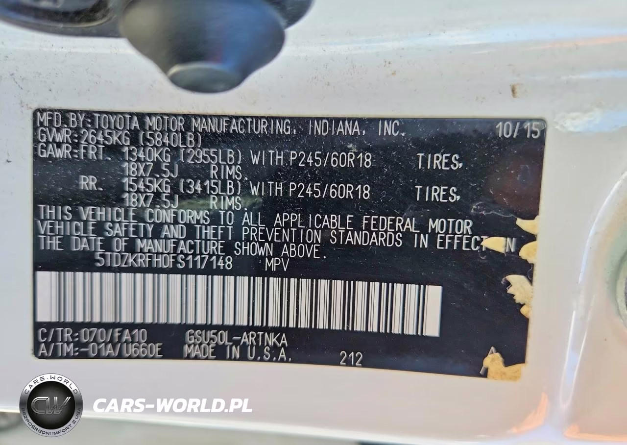 2015 Toyota Highlander Le Plus VIN:5TDZKRFH0FS117148 - 14