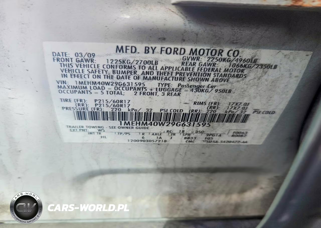 2009 Mercury Sable VIN:1MEHM40W29G631595 - 12