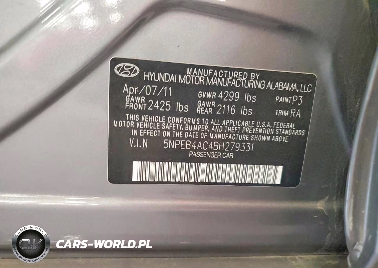 2011 Hyundai Sonata Gls VIN:5NPEB4AC4BH279331 - 12