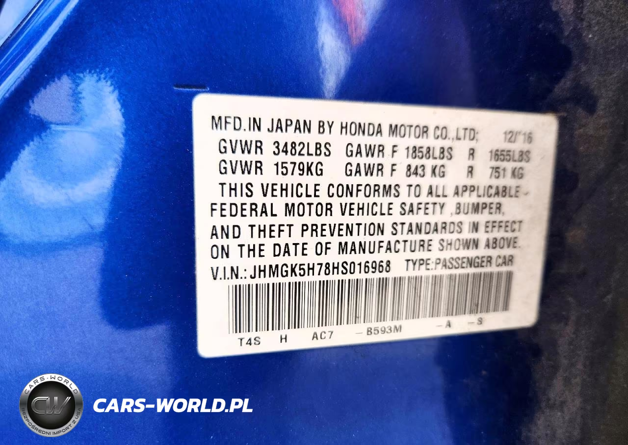 2017 Honda Fit Ex VIN:JHMGK5H78HS016968 - 12